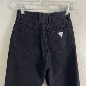 Vintage Guess Georges Marciano Jeans Womens 26 Black‎ High Rise Tapered USA